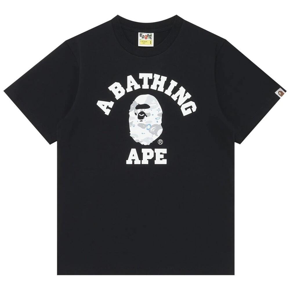 BAPE A Bathing Ape Space Camo College Tee Black XL Mens Shirt Free Shipping